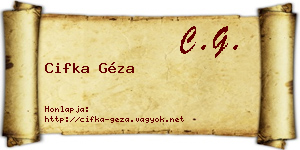 Cifka Géza névjegykártya