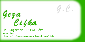 geza cifka business card