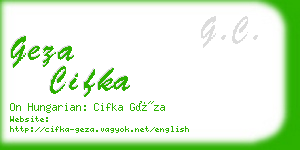 geza cifka business card